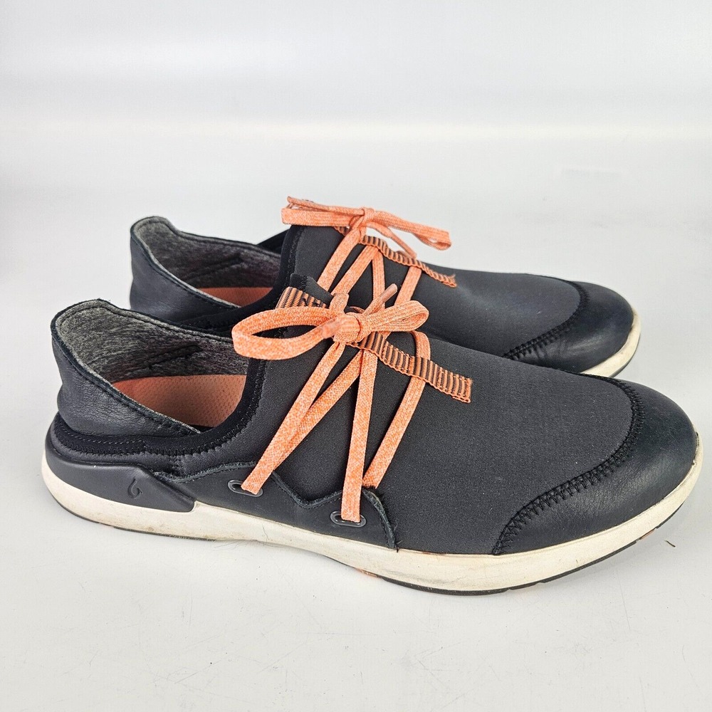 Olukai Mikili Women's Size: 8 Grey Peach Sneakers Slip On Water Resistant Shoes